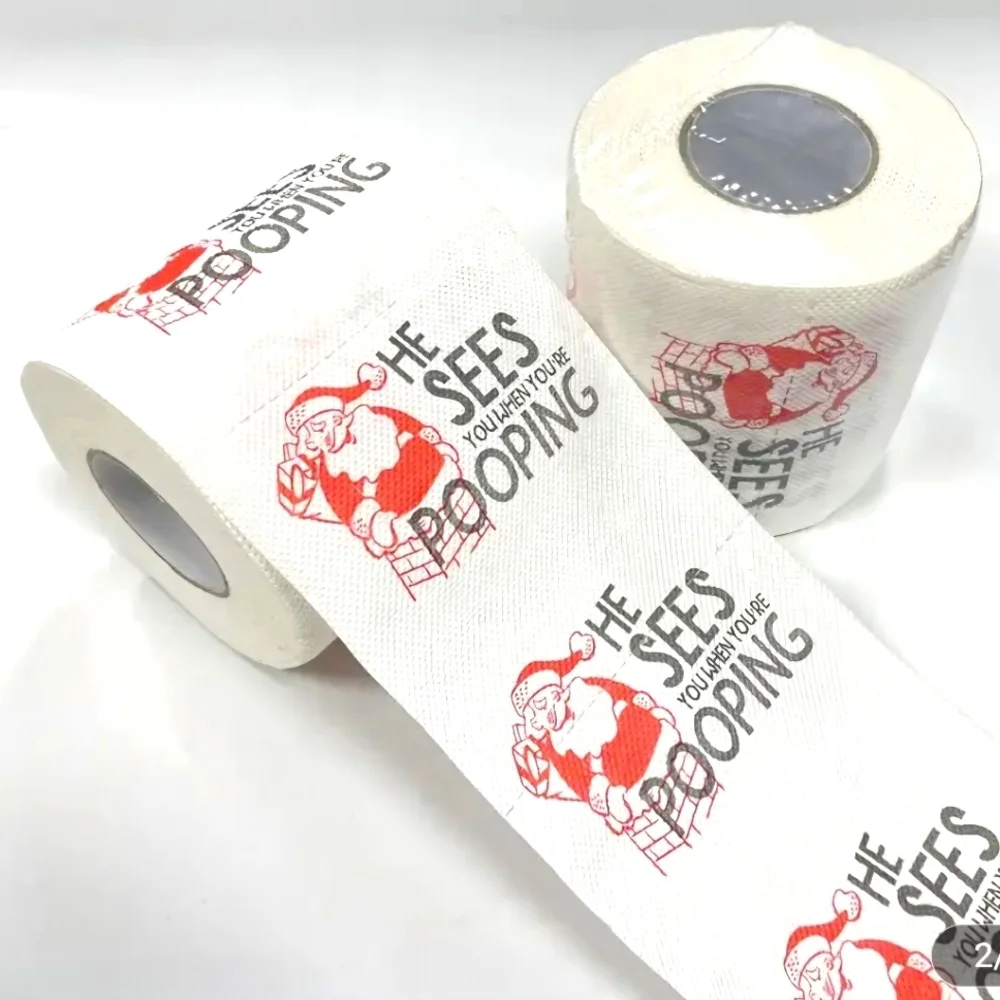 3 Rolls of Santa Claus Funny Toilet Paper